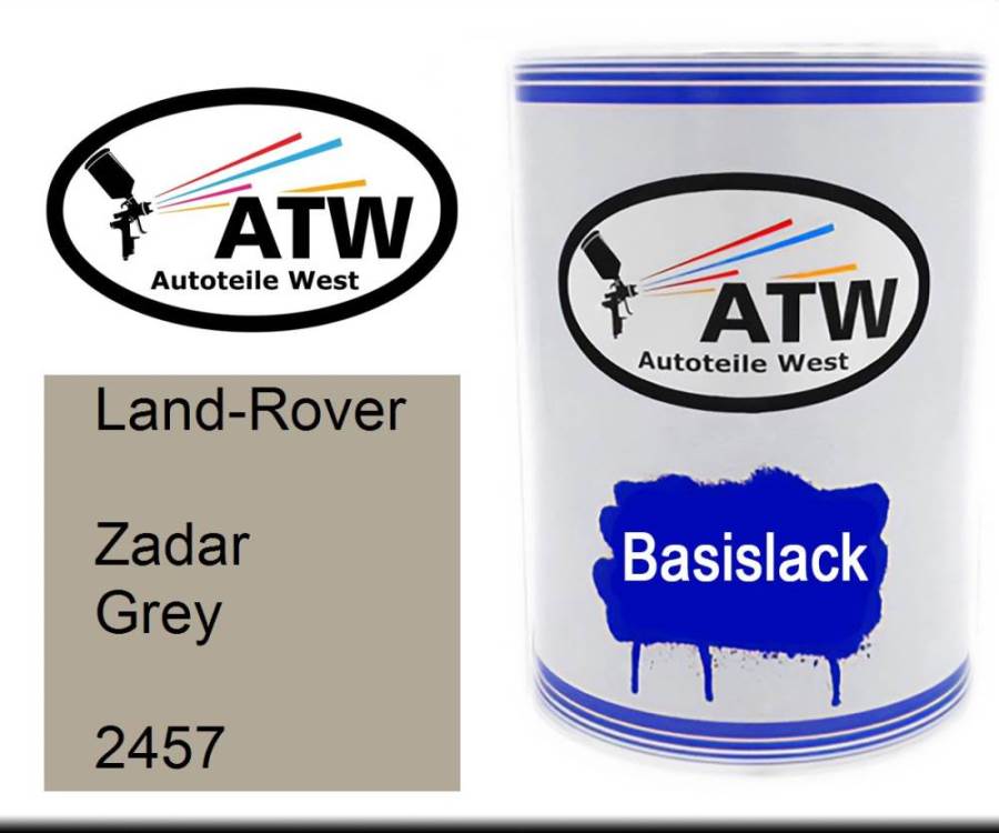 Land-Rover, Zadar Grey, 2457: 500ml Lackdose, von ATW Autoteile West.